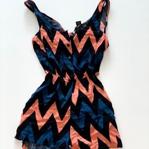 Geometric multicolored romper